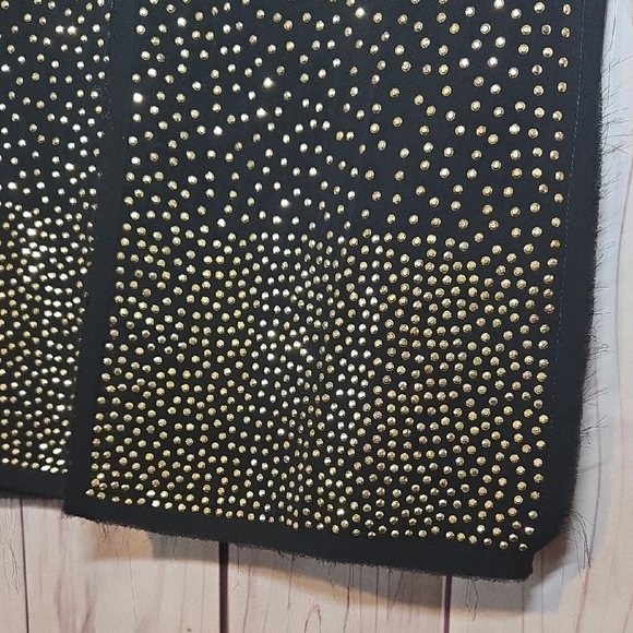 Alberto Makali Sheer Black Gold Studded Cardigan Vest Hook & Eye Closure Medium - Picture 5 of 7
